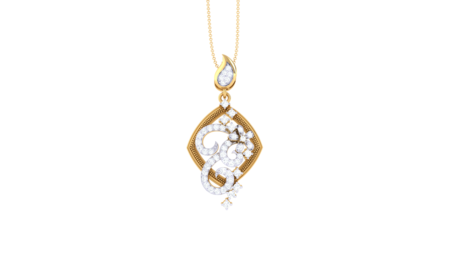 Regal Swirl Pendant In Gold – 0.32 Ct Sparkings Diamonds