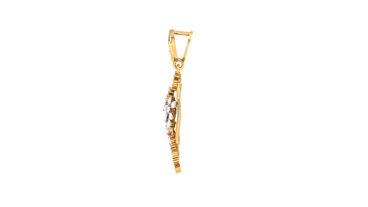 Regal Swirl Pendant In Gold – 0.32 Ct Sparkings Diamonds