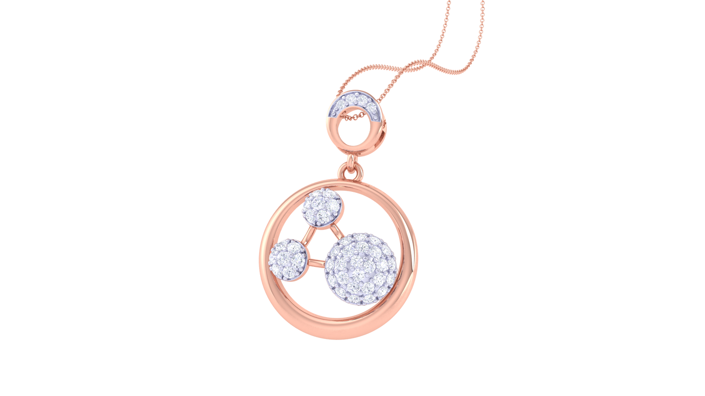 Halo Cascade Diamond Pendant – 0.46 Ct