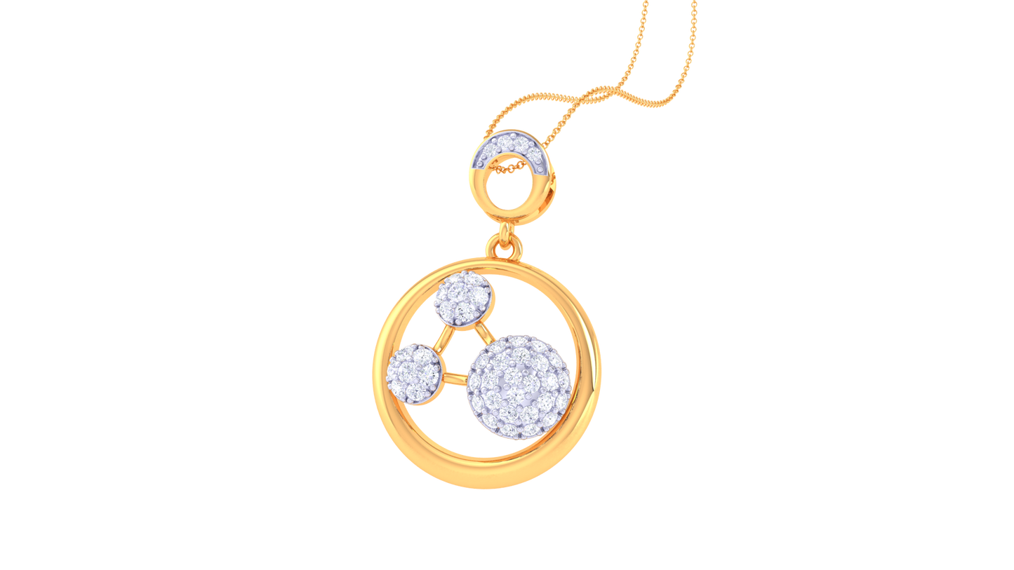 Halo Cascade Diamond Pendant – 0.46 Ct