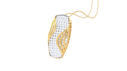 Wave-Edge Pendant In Gold – 0.92 Ct Brilliant Diamonds