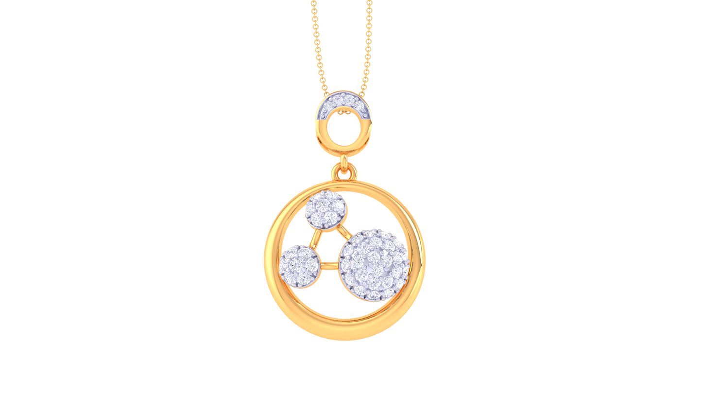 Halo Cascade Diamond Pendant – 0.46 Ct