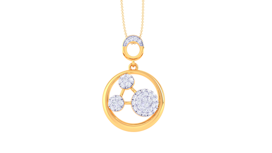 Halo Cascade Diamond Pendant – 0.46 Ct