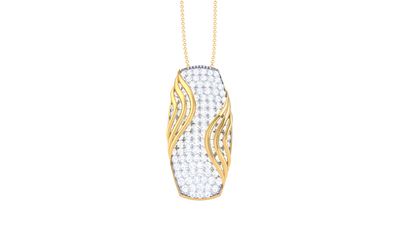 Wave-Edge Pendant In Gold – 0.92 Ct Brilliant Diamonds