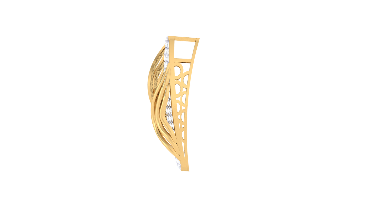 Wave-Edge Pendant In Gold – 0.92 Ct Brilliant Diamonds