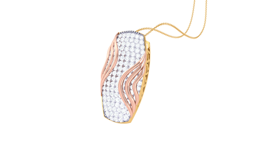 Wave-Edge Pendant In Gold – 0.92 Ct Brilliant Diamonds