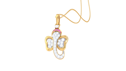 Elephant Grace Pendant In Gold - 0.21 Ct Brilliant Diamonds