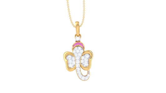 Elephant Grace Pendant In Gold - 0.21 Ct Brilliant Diamonds