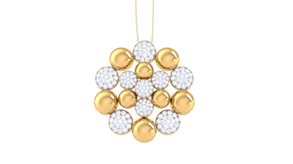 Cluster Sphere Pendant In Gold – 1.27 Ct Dazzling Diamonds