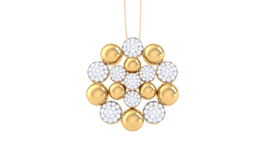 Cluster Sphere Pendant In Gold – 1.27 Ct Dazzling Diamonds