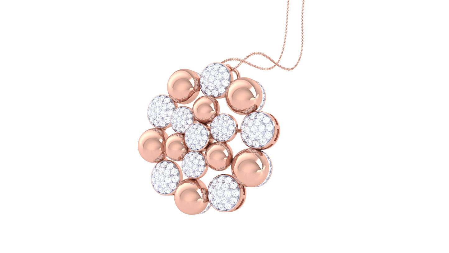 Cluster Sphere Pendant In Gold – 1.27 Ct Dazzling Diamonds