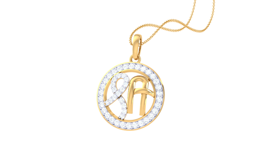Shri Pendant In Yellow Gold - 0.27 Ct Diamond-Studded