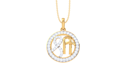 Shri Pendant In Yellow Gold - 0.27 Ct Diamond-Studded