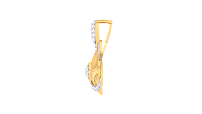 Layered Teardrop and Square Pendant With 0.40 Ct Diamond In Gold