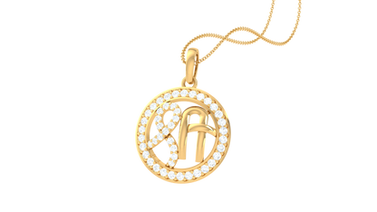 Shri Pendant In Yellow Gold - 0.27 Ct Diamond-Studded