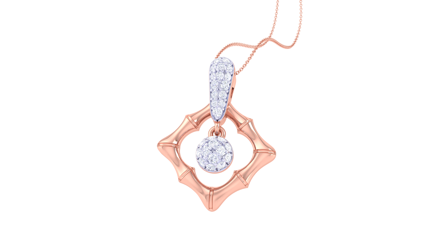 0.27 Ct - Stunning Loop Diamond Pendant in Gold