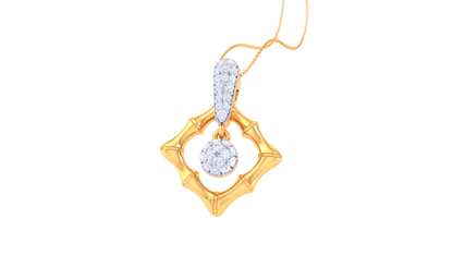 0.27 Ct - Stunning Loop Diamond Pendant in Gold