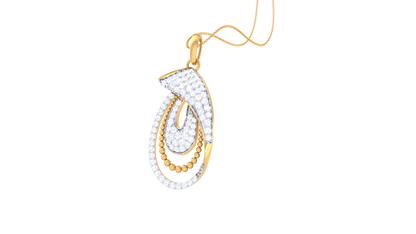 Looped Elegance Pendant In Gold – 0.59 Ct Pave Set Diamonds