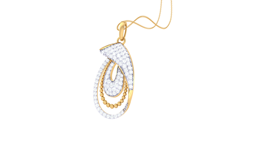 Looped Elegance Pendant In Gold – 0.59 Ct Pave Set Diamonds