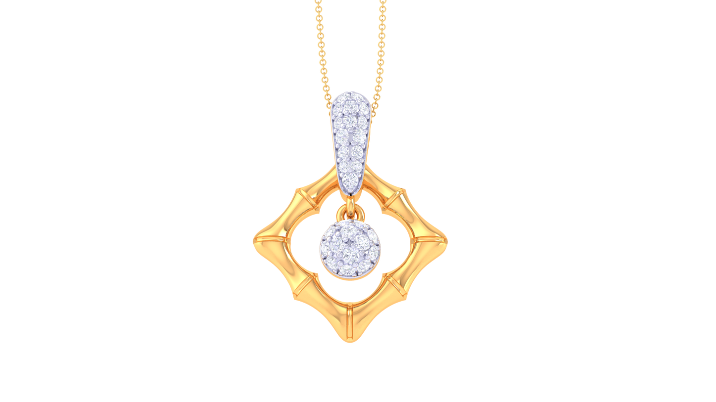 0.27 Ct - Stunning Loop Diamond Pendant in Gold
