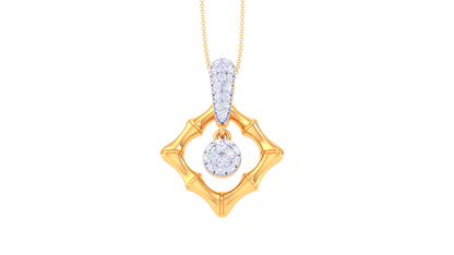 0.27 Ct - Stunning Loop Diamond Pendant in Gold