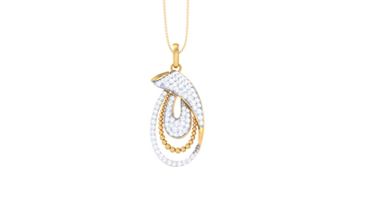 Looped Elegance Pendant In Gold – 0.59 Ct Pave Set Diamonds