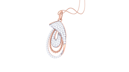 Looped Elegance Pendant In Gold – 0.59 Ct Pave Set Diamonds