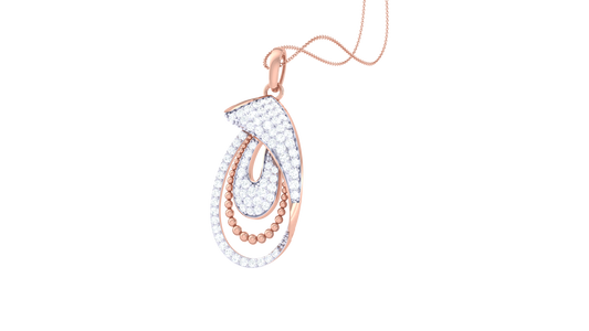 Looped Elegance Pendant In Gold – 0.59 Ct Pave Set Diamonds