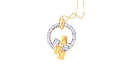 The Gold Cartouche Diamond Pendant – 0.27 Ct