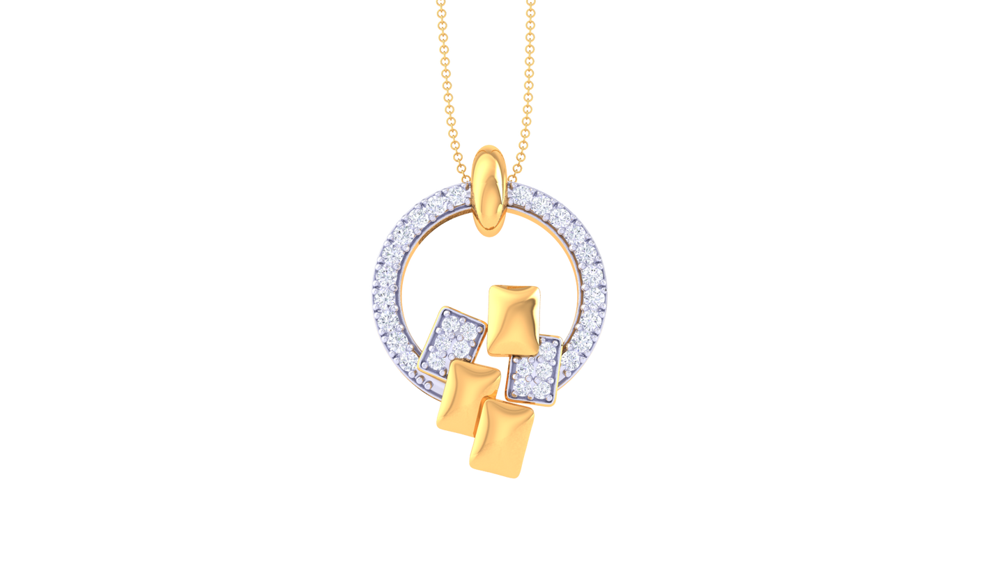 The Gold Cartouche Diamond Pendant – 0.27 Ct