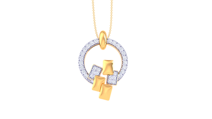 The Gold Cartouche Diamond Pendant – 0.27 Ct