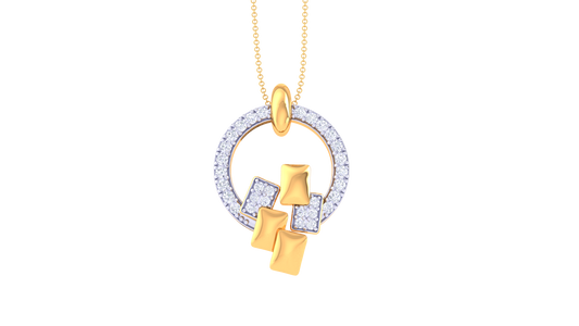 The Gold Cartouche Diamond Pendant – 0.27 Ct