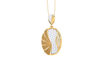 Textured Harmony Pendant In Gold – 0.90 Ct Pave Set Diamonds