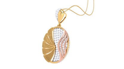 Textured Harmony Pendant In Gold – 0.90 Ct Pave Set Diamonds