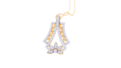 Ornate Bloom Diamond Pendant In Gold - 0.61 Ct