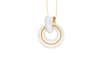 Concentric Elegance Pendant In Gold – 0.79 Ct Pavé Set Diamonds