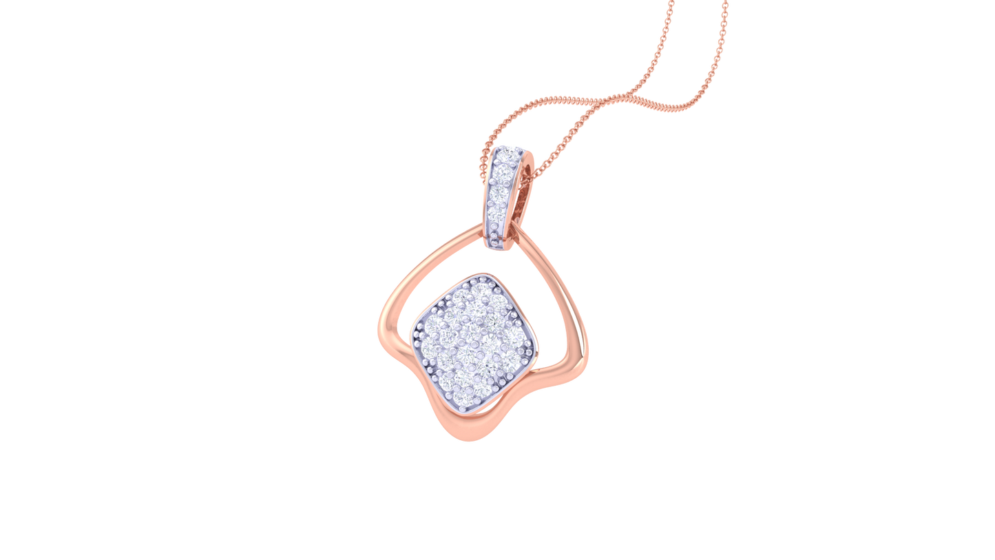 Geometric Glow Pendant in Gold with 0.26 Ct Diamond