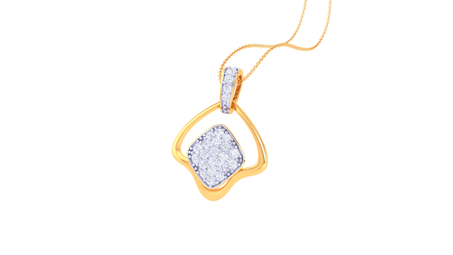 Geometric Glow Pendant in Gold with 0.26 Ct Diamond