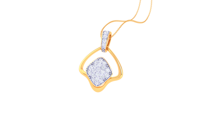 Geometric Glow Pendant in Gold with 0.26 Ct Diamond