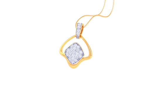 Geometric Glow Pendant in Gold with 0.26 Ct Diamond