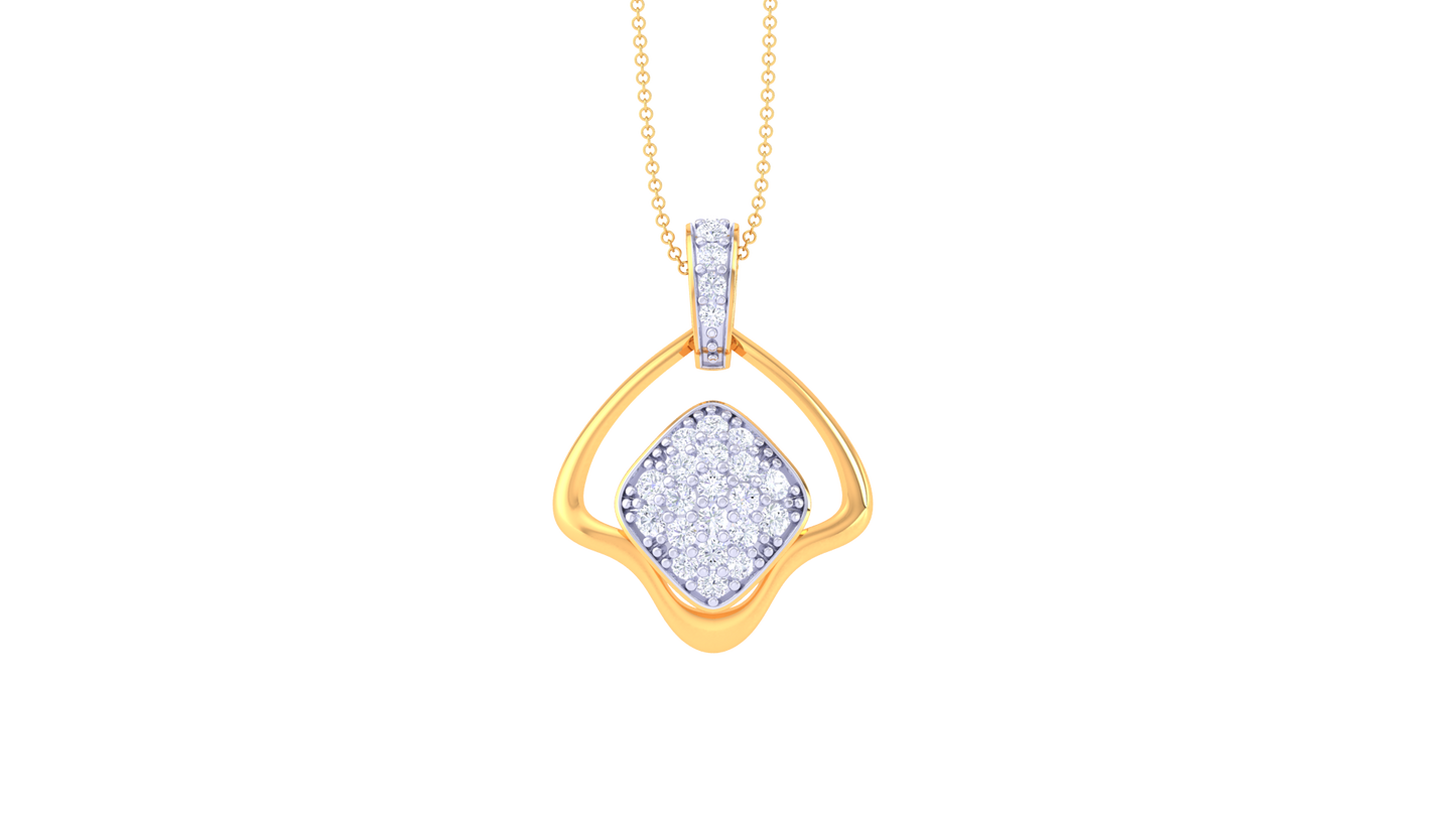 Geometric Glow Pendant in Gold with 0.26 Ct Diamond