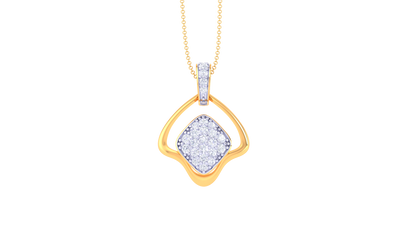 Geometric Glow Pendant in Gold with 0.26 Ct Diamond