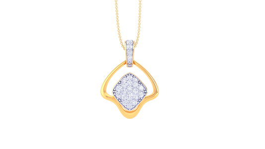Geometric Glow Pendant in Gold with 0.26 Ct Diamond