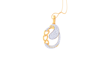 Abstract Swirl Teardrop Diamond Pendent  – 0.55 Ct