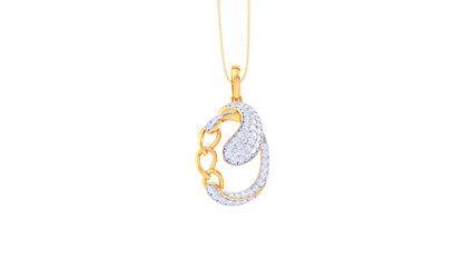 Abstract Swirl Teardrop Diamond Pendent  – 0.55 Ct