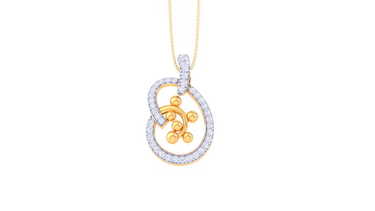 Floral Embrace Pendant with 0.40 Ct Diamonds in Gold