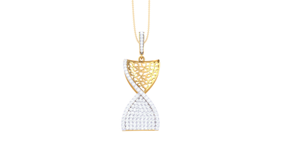Twisted Pavé Hourglass Pendant In Gold – 0.78 Ct Diamonds