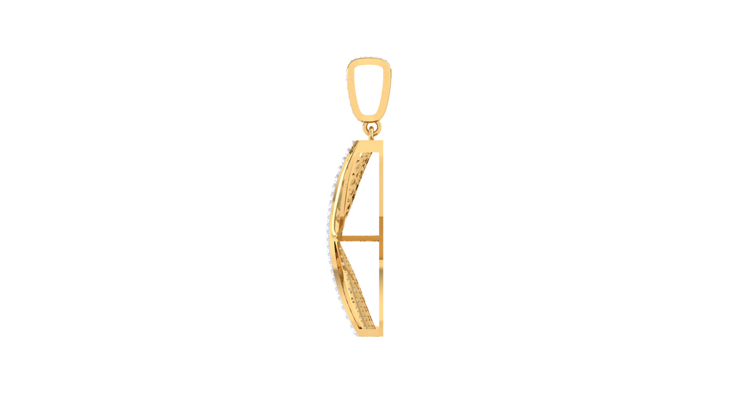 Twisted Pavé Hourglass Pendant In Gold – 0.78 Ct Diamonds