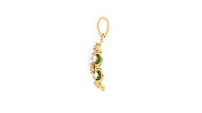 Verdant Bloom Pendant In Luminous Gold – 0.11 Ct Diamonds