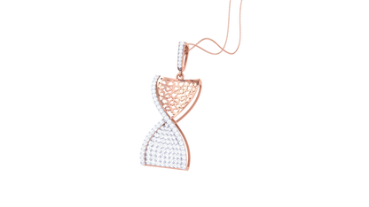 Twisted Pavé Hourglass Pendant In Gold – 0.78 Ct Diamonds